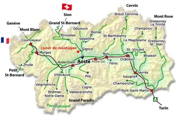 Coeur De Montagne Lägenhet Gignod Exteriör bild